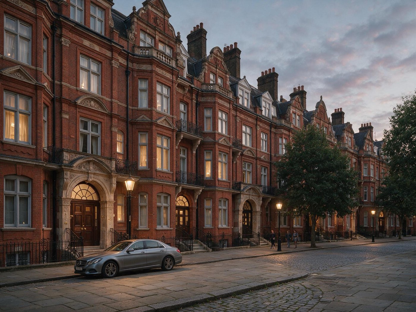 Victorian mansion blocks in Knightsbridge