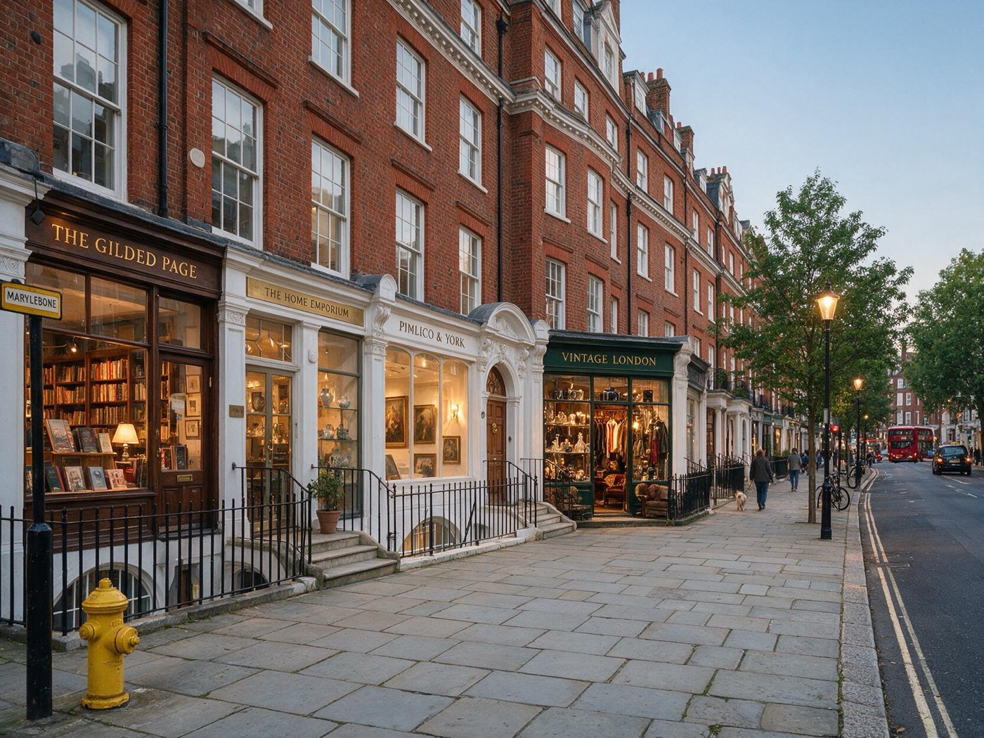 Elegant Georgian high street in Marylebone